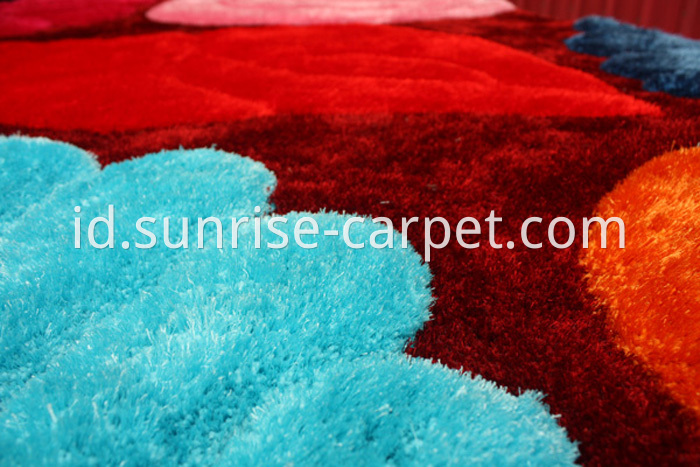 Polyester Shaggy Rug mix yarn Multi Color